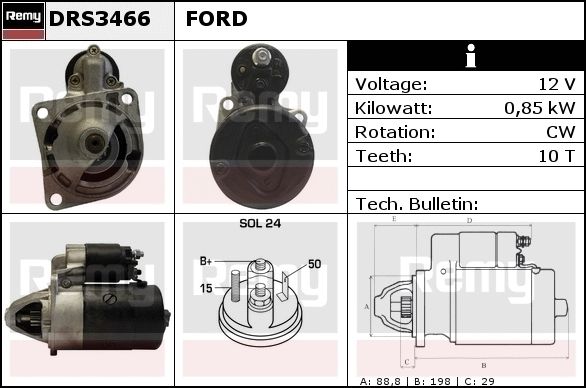 DELCO REMY Starter DRS3483